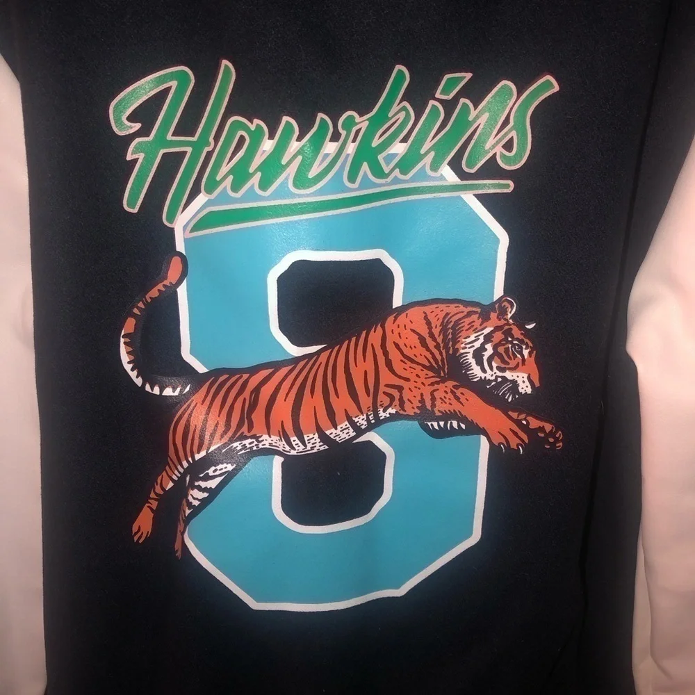RARE NWT Justice Stranger Things Varsity Jacket Collegiate Collectible Girls 7/8